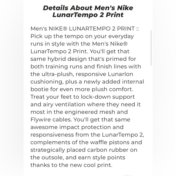 NIKE LUNARTEMPO 2 PRINT, M10.5 - Picture 11 of 12